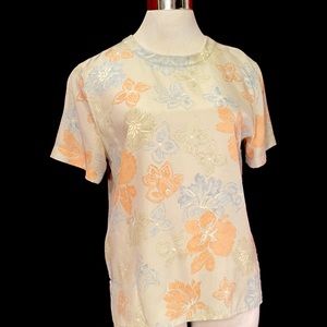Silk Pastel Floral Top